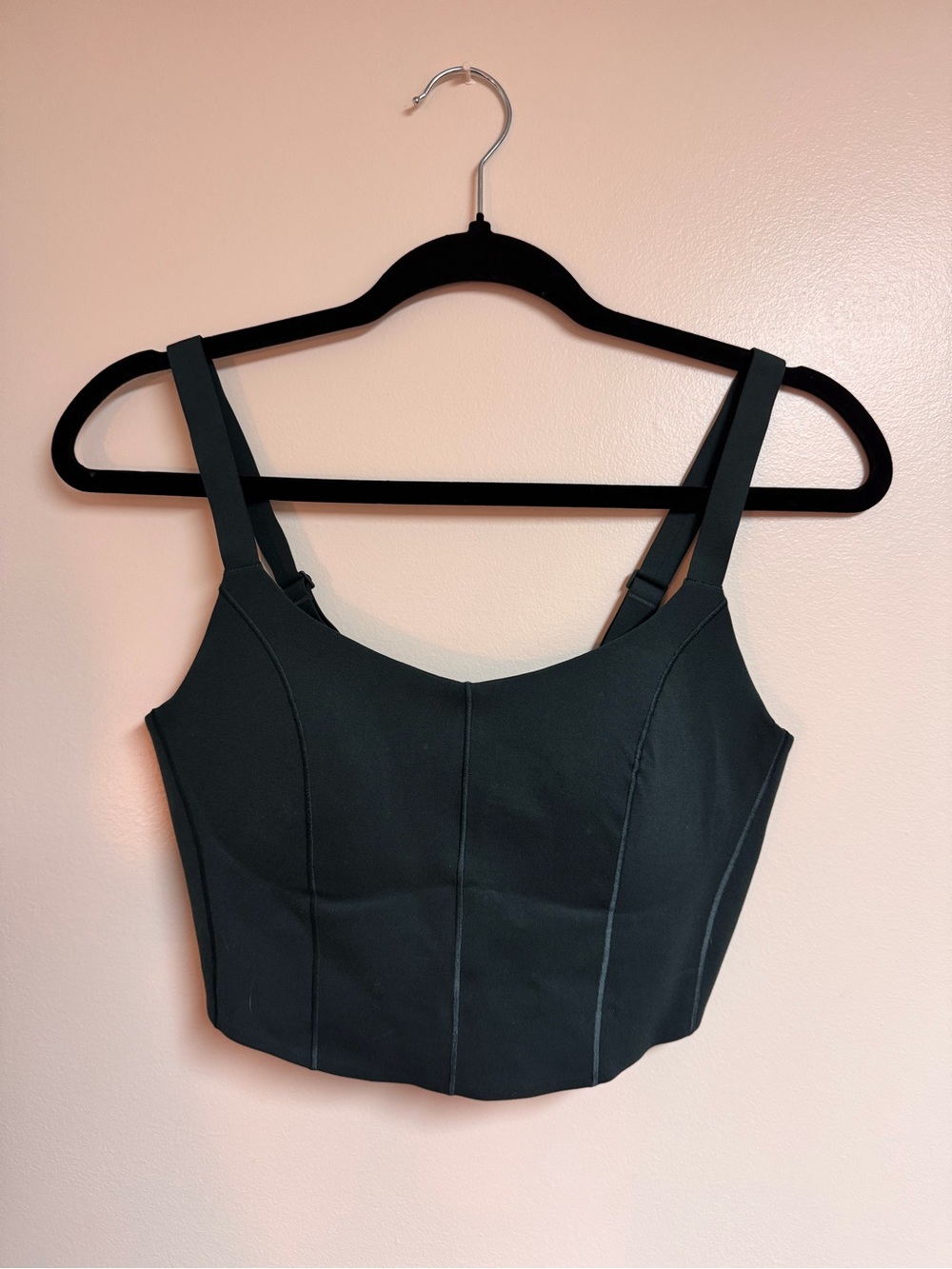 Forest Green Aerie Cropped Bustier Style Workout Top